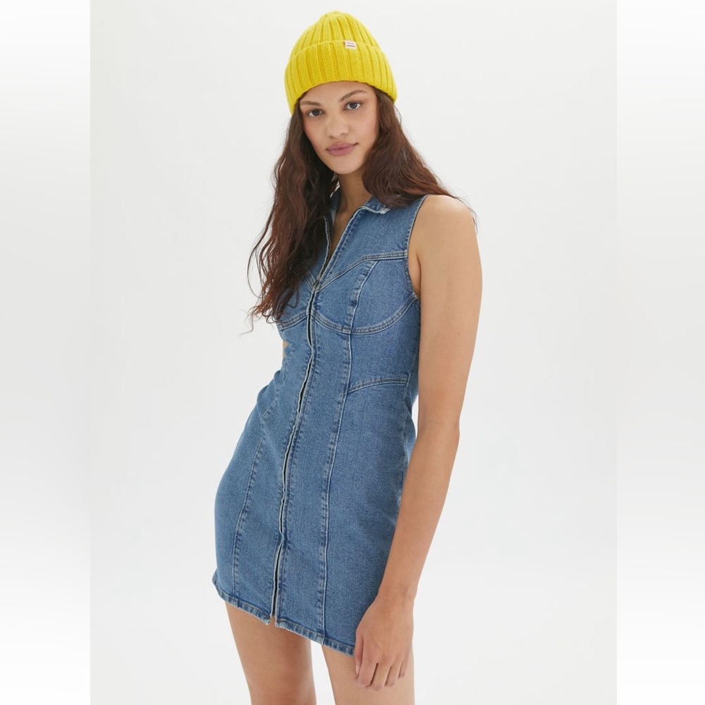 UO Sierra Denim Sleeveless Mini Dress Sz S